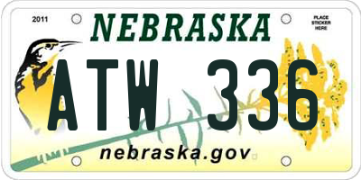 NE license plate ATW336