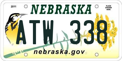 NE license plate ATW338