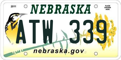 NE license plate ATW339