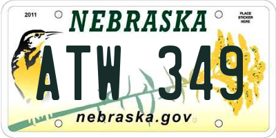 NE license plate ATW349