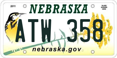 NE license plate ATW358