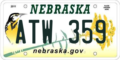NE license plate ATW359