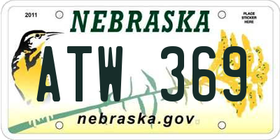 NE license plate ATW369
