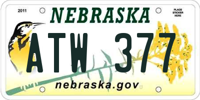 NE license plate ATW377