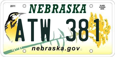 NE license plate ATW381