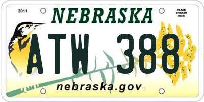 NE license plate ATW388