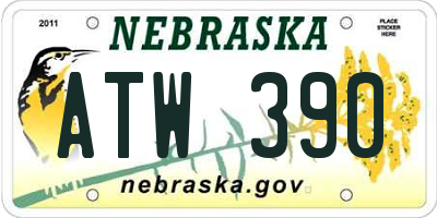 NE license plate ATW390