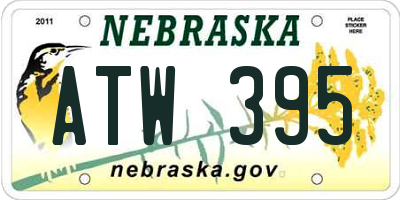 NE license plate ATW395