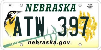 NE license plate ATW397