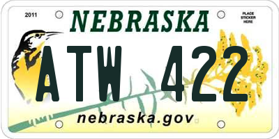 NE license plate ATW422