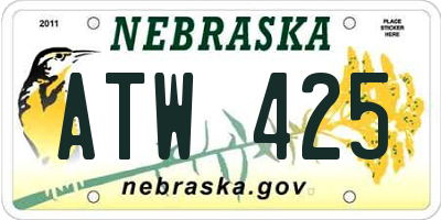 NE license plate ATW425
