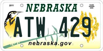 NE license plate ATW429