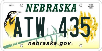 NE license plate ATW435