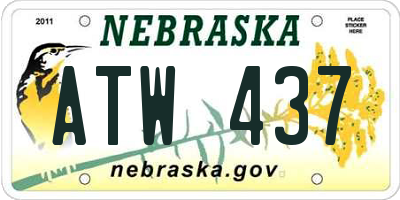 NE license plate ATW437