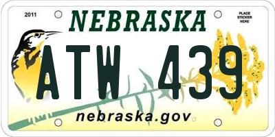 NE license plate ATW439