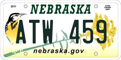 NE license plate ATW459