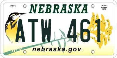 NE license plate ATW461
