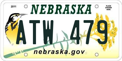 NE license plate ATW479