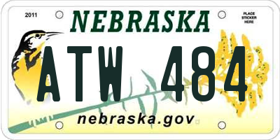 NE license plate ATW484
