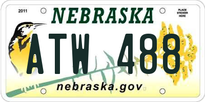 NE license plate ATW488