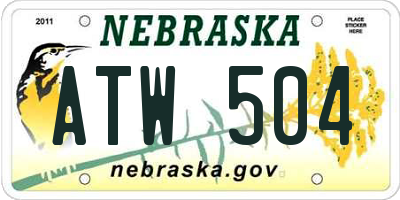 NE license plate ATW504
