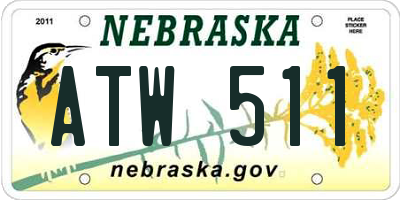 NE license plate ATW511