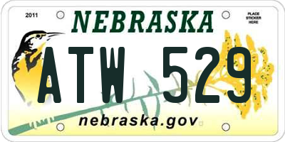 NE license plate ATW529