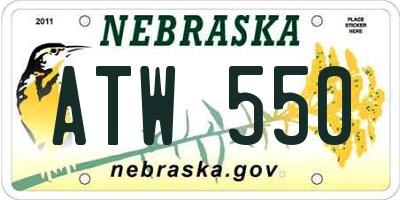 NE license plate ATW550