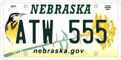 NE license plate ATW555