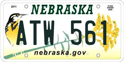 NE license plate ATW561