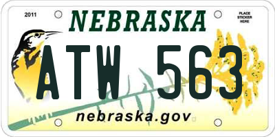 NE license plate ATW563