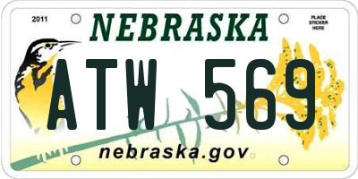 NE license plate ATW569