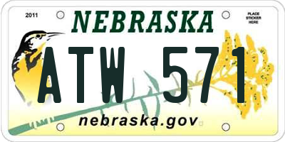 NE license plate ATW571