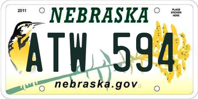 NE license plate ATW594