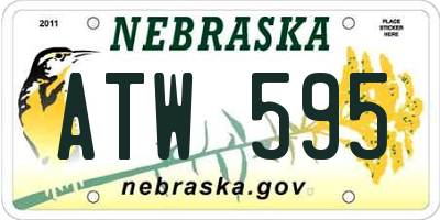 NE license plate ATW595