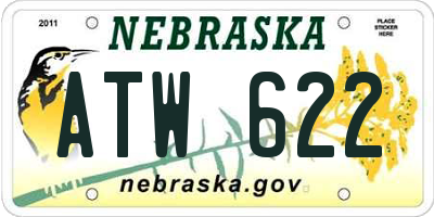 NE license plate ATW622