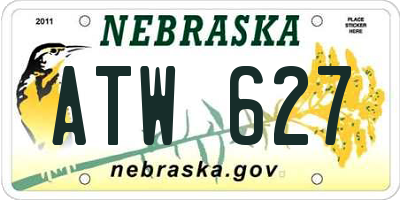 NE license plate ATW627