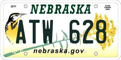 NE license plate ATW628