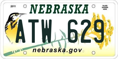 NE license plate ATW629