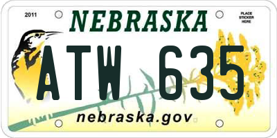 NE license plate ATW635