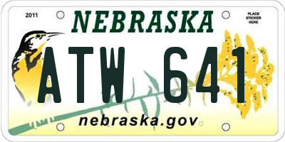 NE license plate ATW641