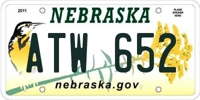 NE license plate ATW652