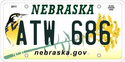 NE license plate ATW686