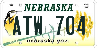 NE license plate ATW704