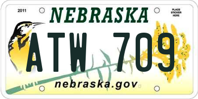 NE license plate ATW709