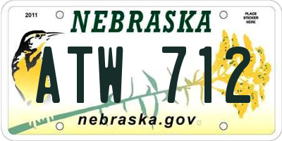 NE license plate ATW712