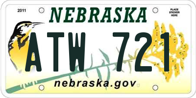 NE license plate ATW721