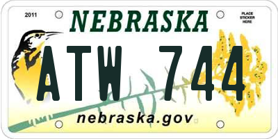 NE license plate ATW744