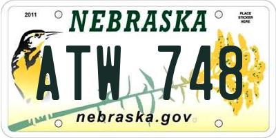 NE license plate ATW748
