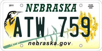 NE license plate ATW759